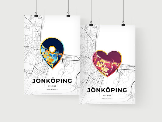 Jönköping Sweden art print for couples