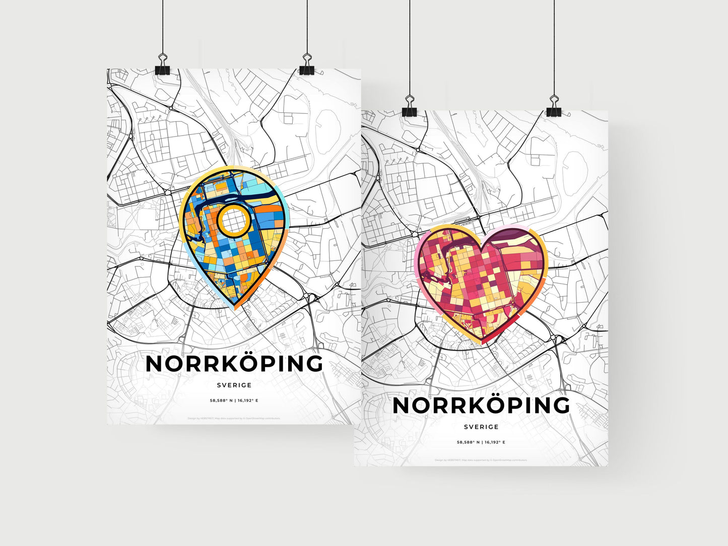 Norrköping Sweden art print for couples