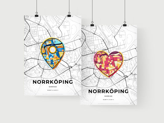 Norrköping Sweden art print for couples