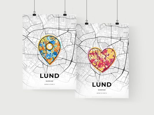 Lund Sweden art print for couples