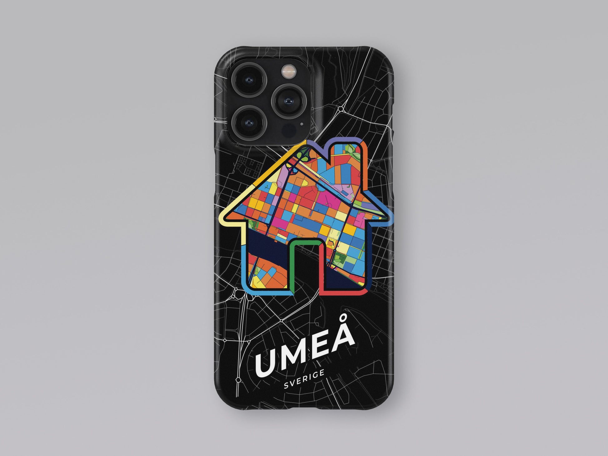 Umeå Sweden slim phone case with colorful icon 3