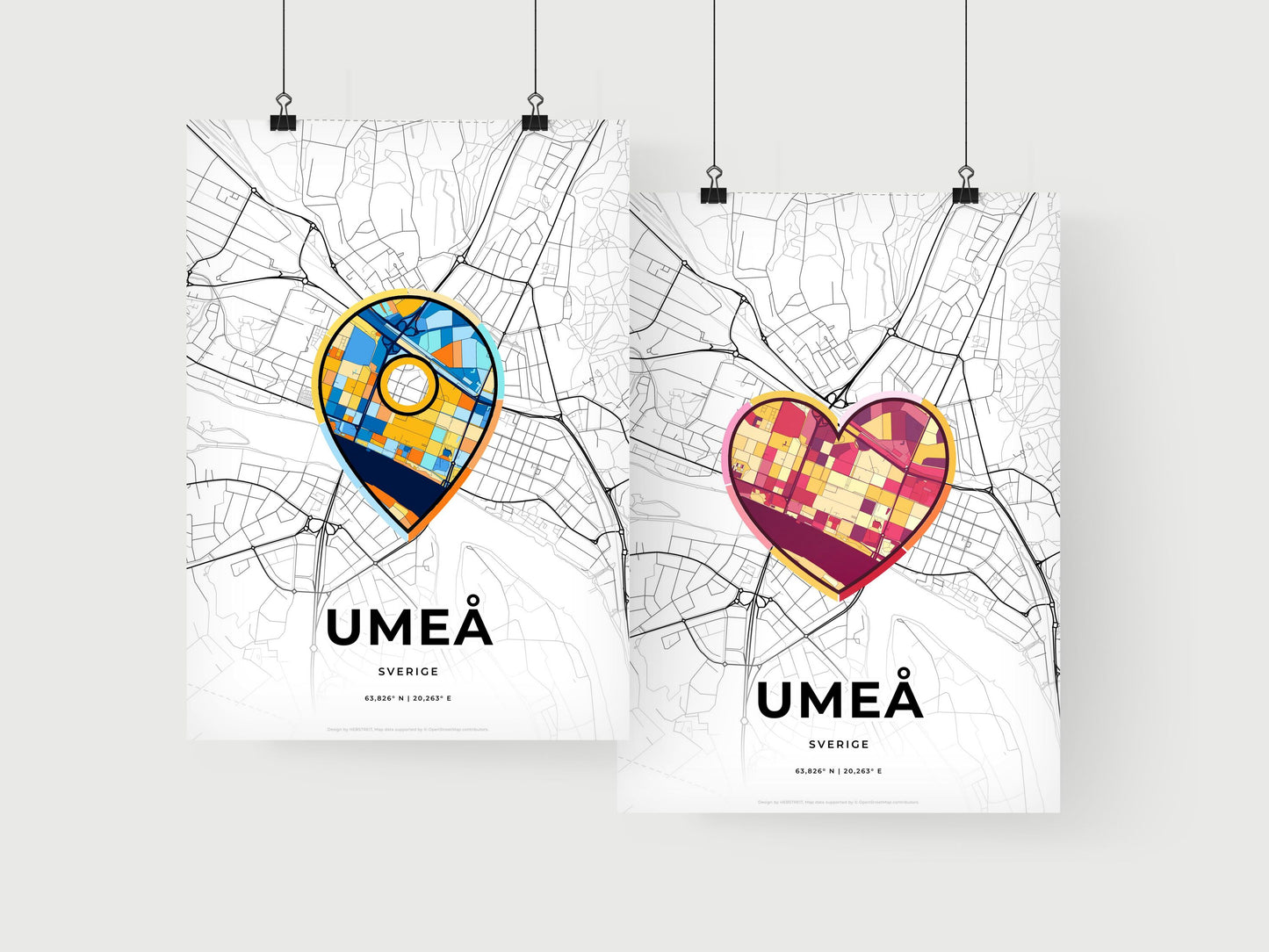 Umeå Sweden art print for couples