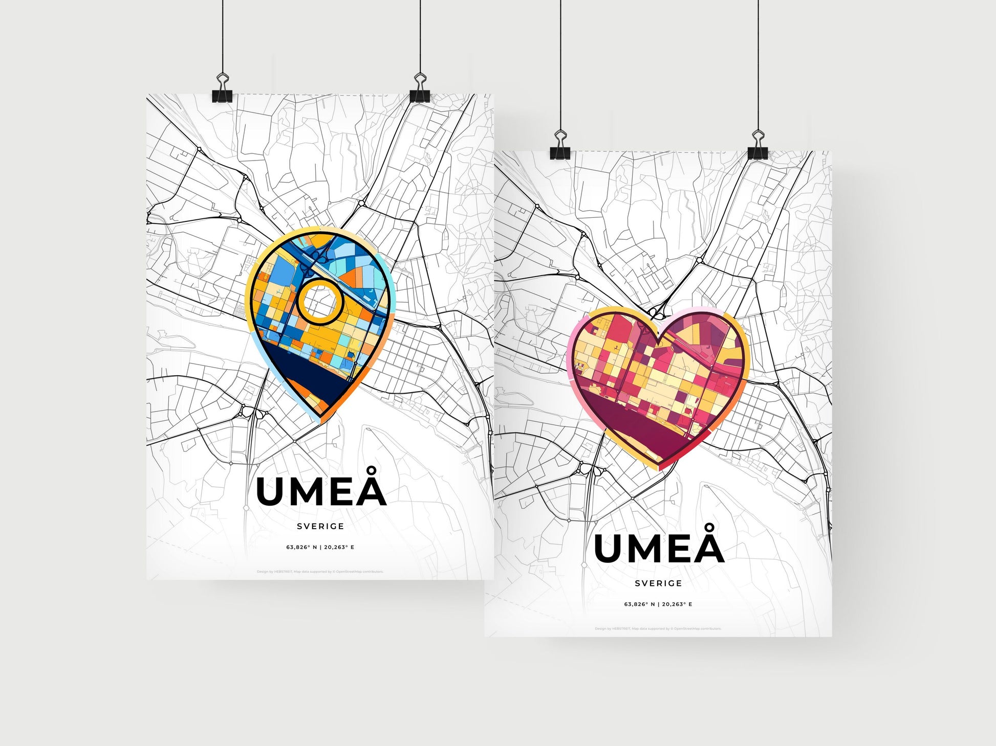 Umeå Sweden art print for couples
