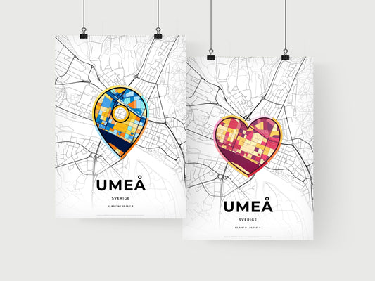 Umeå Sweden art print for couples