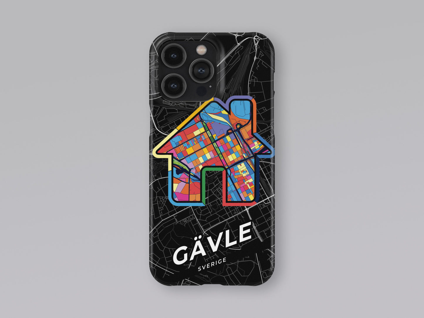 Gävle Sweden slim phone case with colorful icon. Birthday, wedding or housewarming gift. Couple match cases. 3