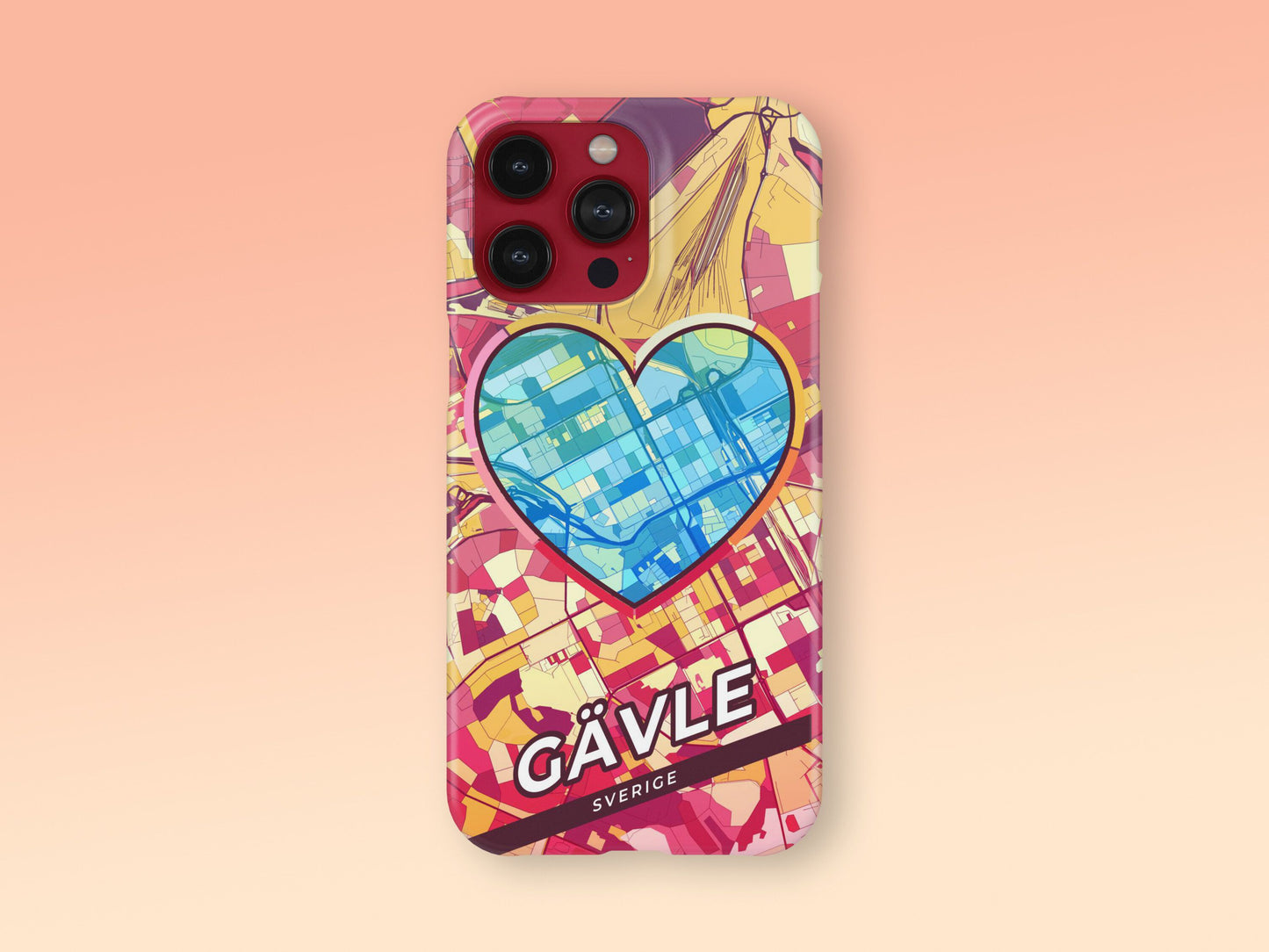 Gävle Sweden slim phone case with colorful icon. Birthday, wedding or housewarming gift. Couple match cases. 2