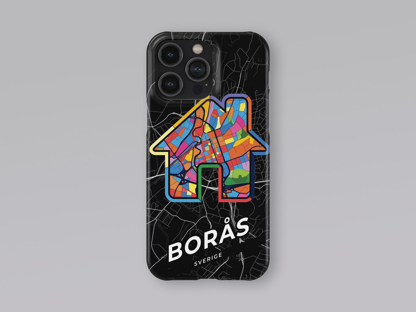 Borås Sweden slim phone case with colorful icon. Birthday, wedding or housewarming gift. Couple match cases. 3