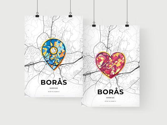Borås Sweden art print for couples