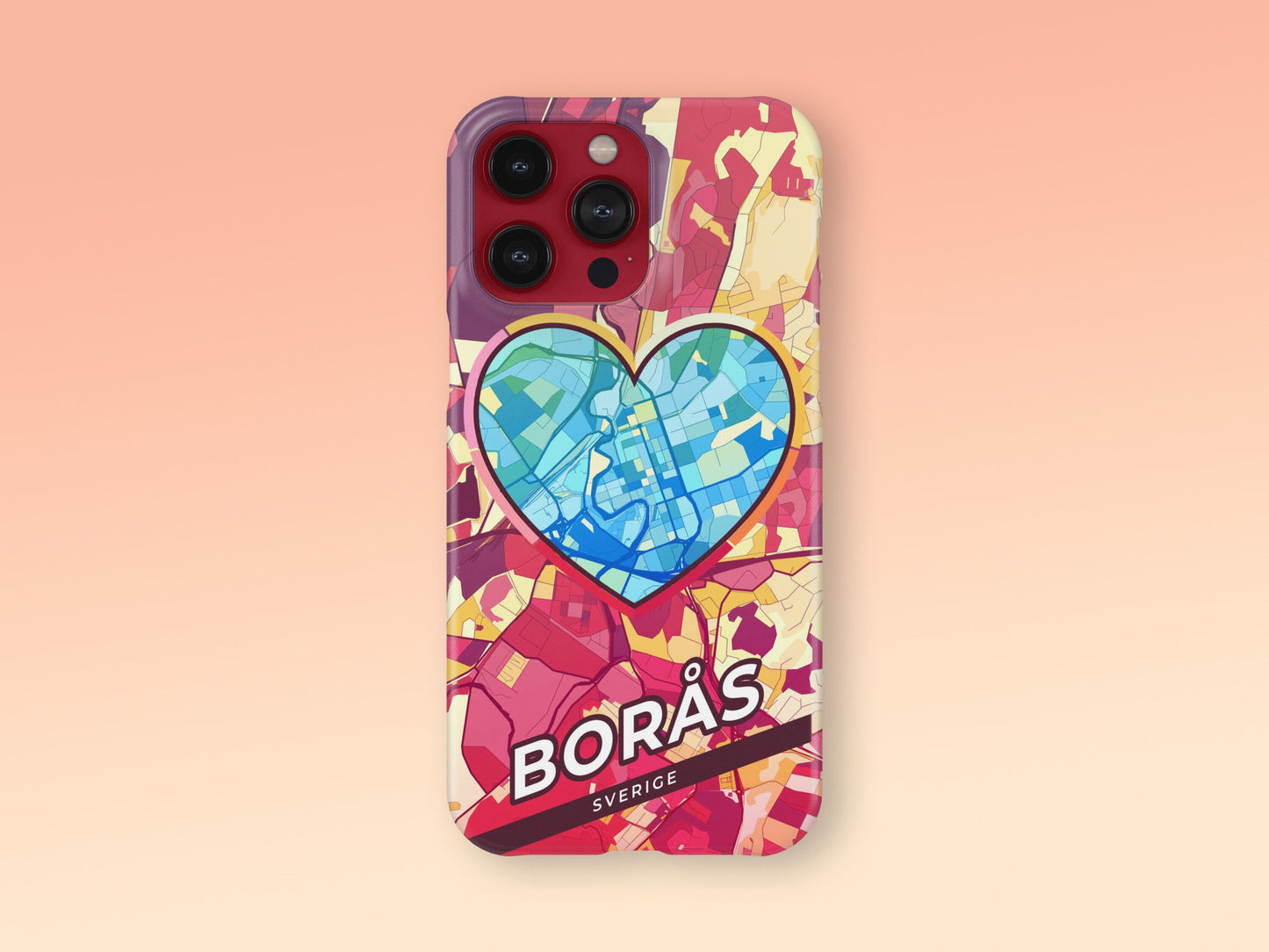 Borås Sweden slim phone case with colorful icon. Birthday, wedding or housewarming gift. Couple match cases. 2