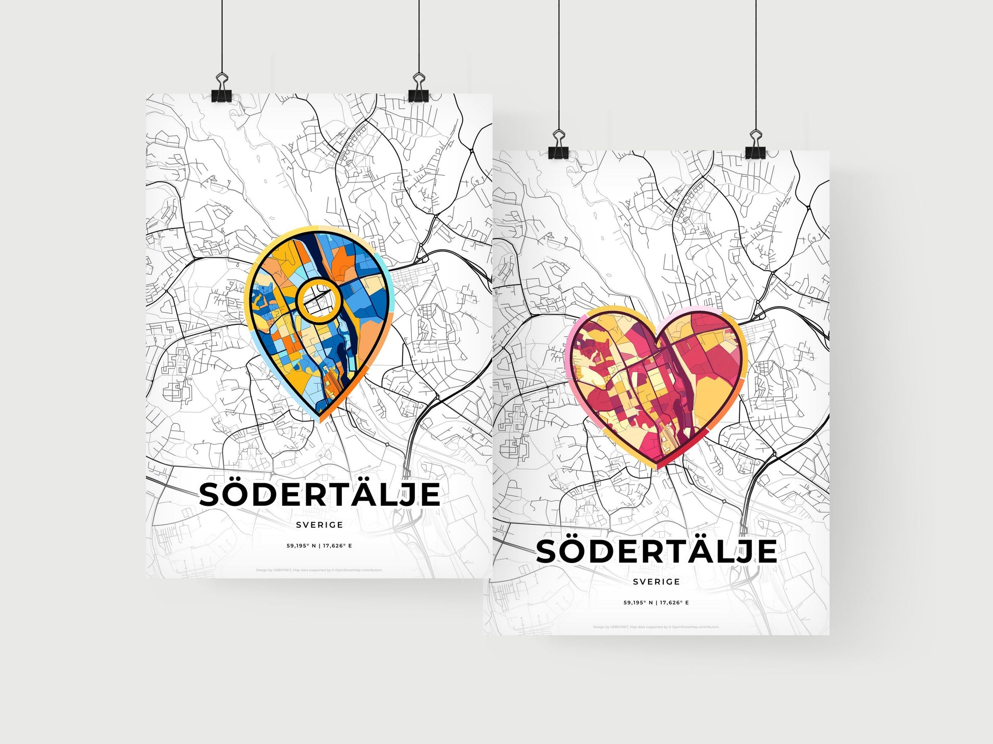 Södertälje Sweden art print for couples
