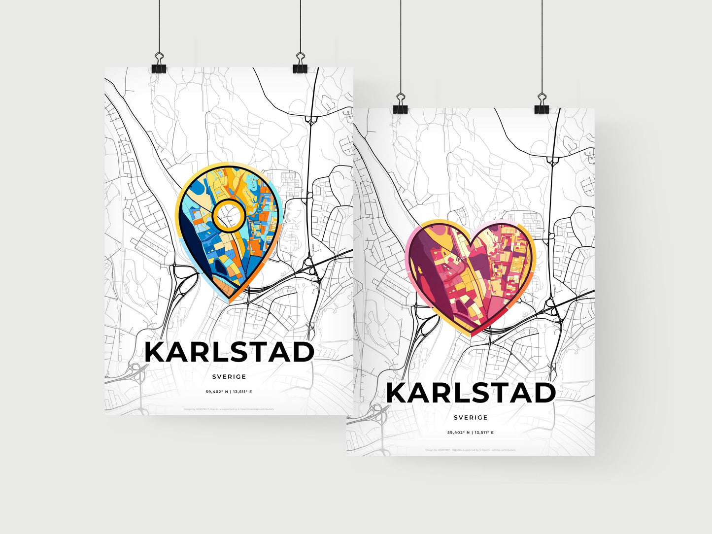 Karlstad Sweden art print for couples