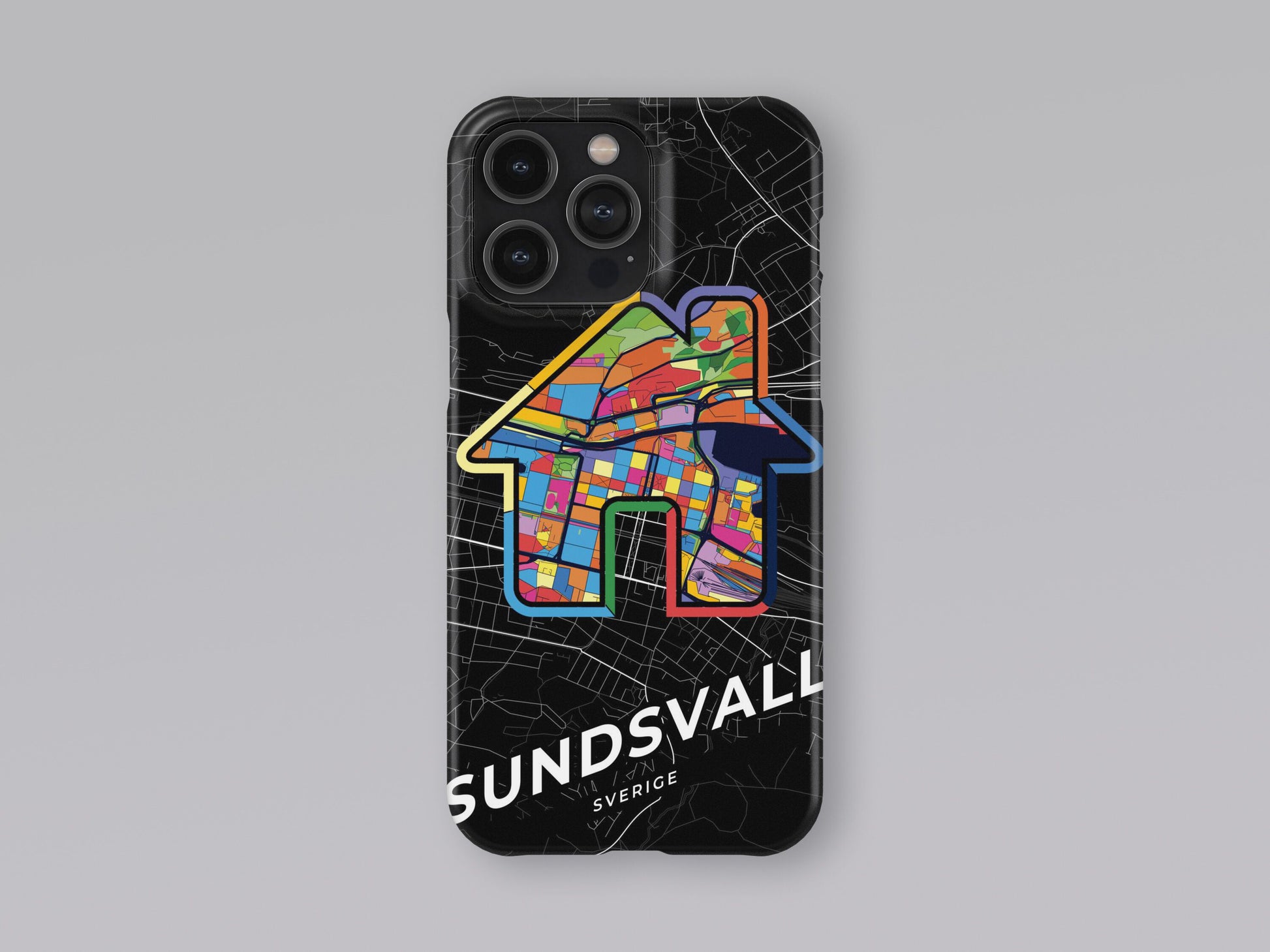 Sundsvall Sweden slim phone case with colorful icon 3