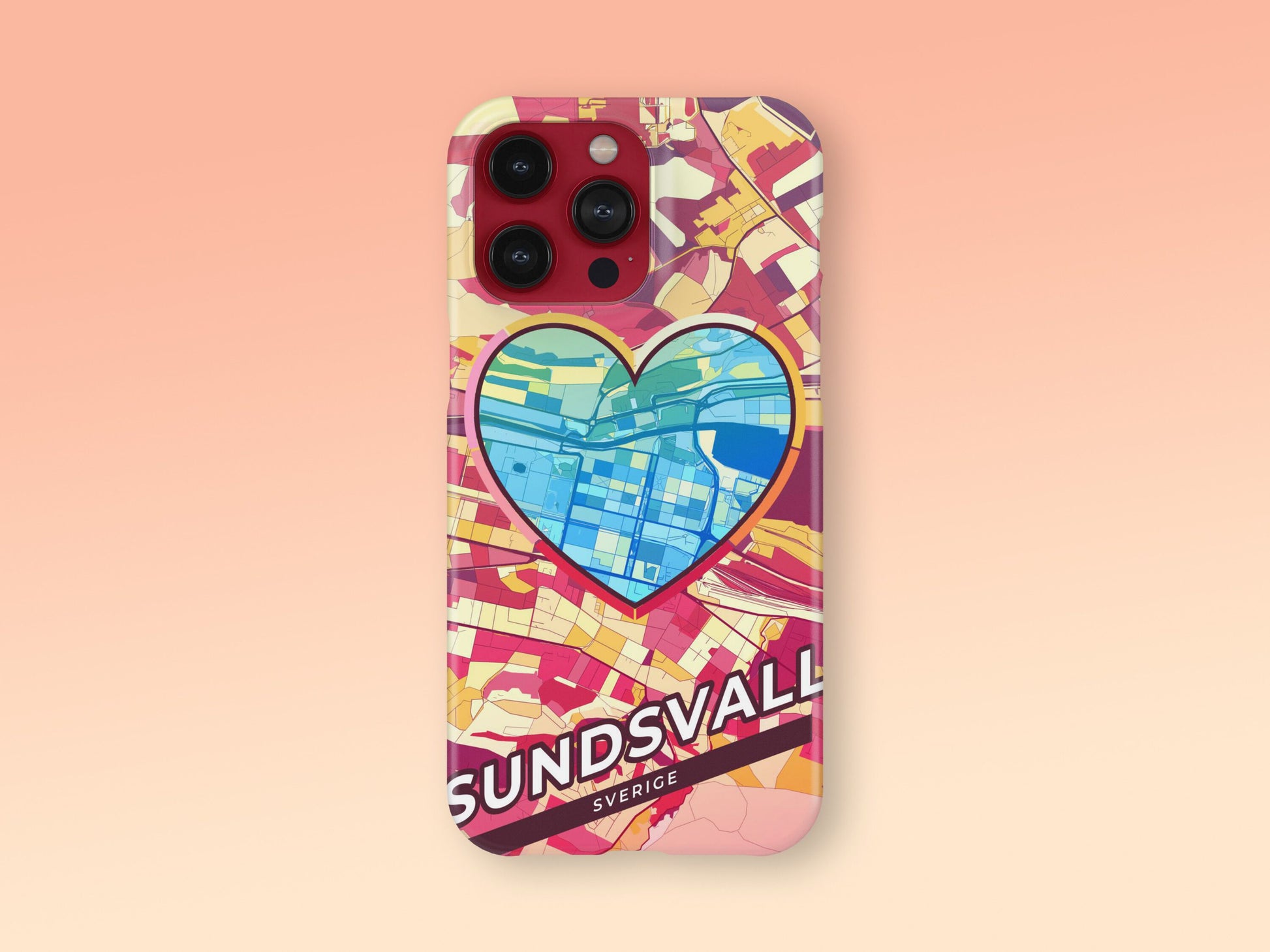 Sundsvall Sweden slim phone case with colorful icon 2
