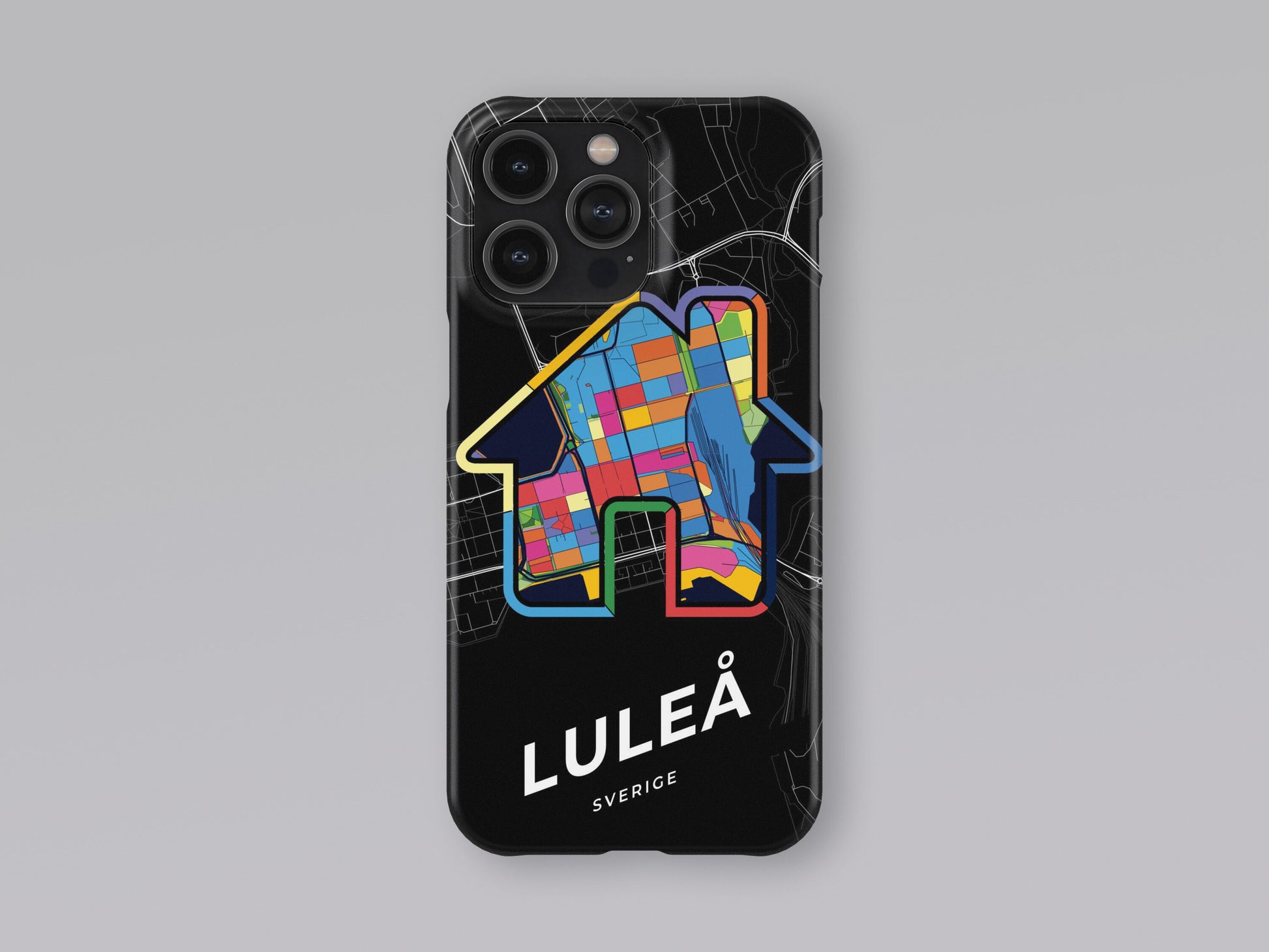 Luleå Sweden slim phone case with colorful icon. Birthday, wedding or housewarming gift. Couple match cases. 3