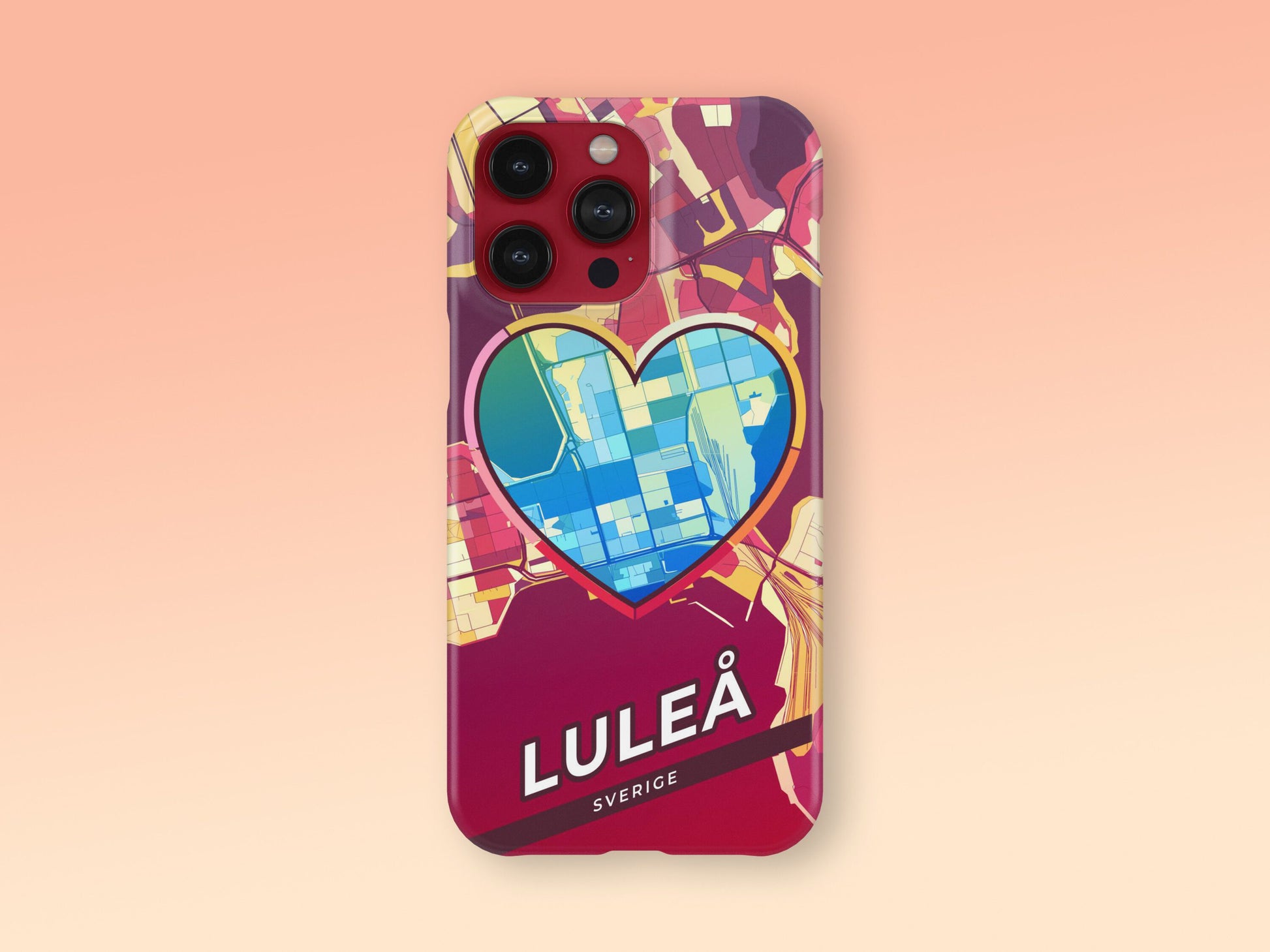 Luleå Sweden slim phone case with colorful icon. Birthday, wedding or housewarming gift. Couple match cases. 2