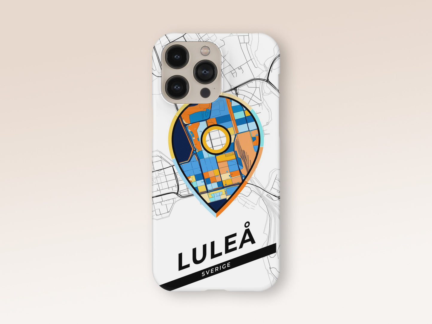 Luleå Sweden slim phone case with colorful icon. Birthday, wedding or housewarming gift. Couple match cases. 1