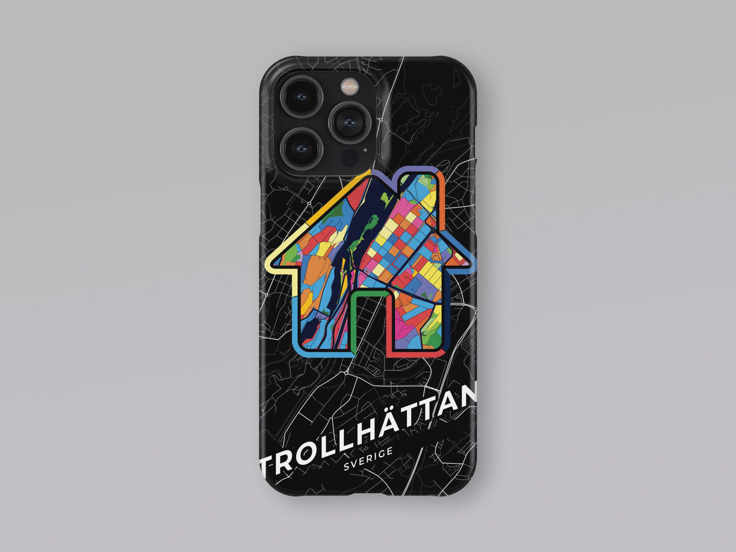 Trollhättan Sweden slim phone case with colorful icon 3