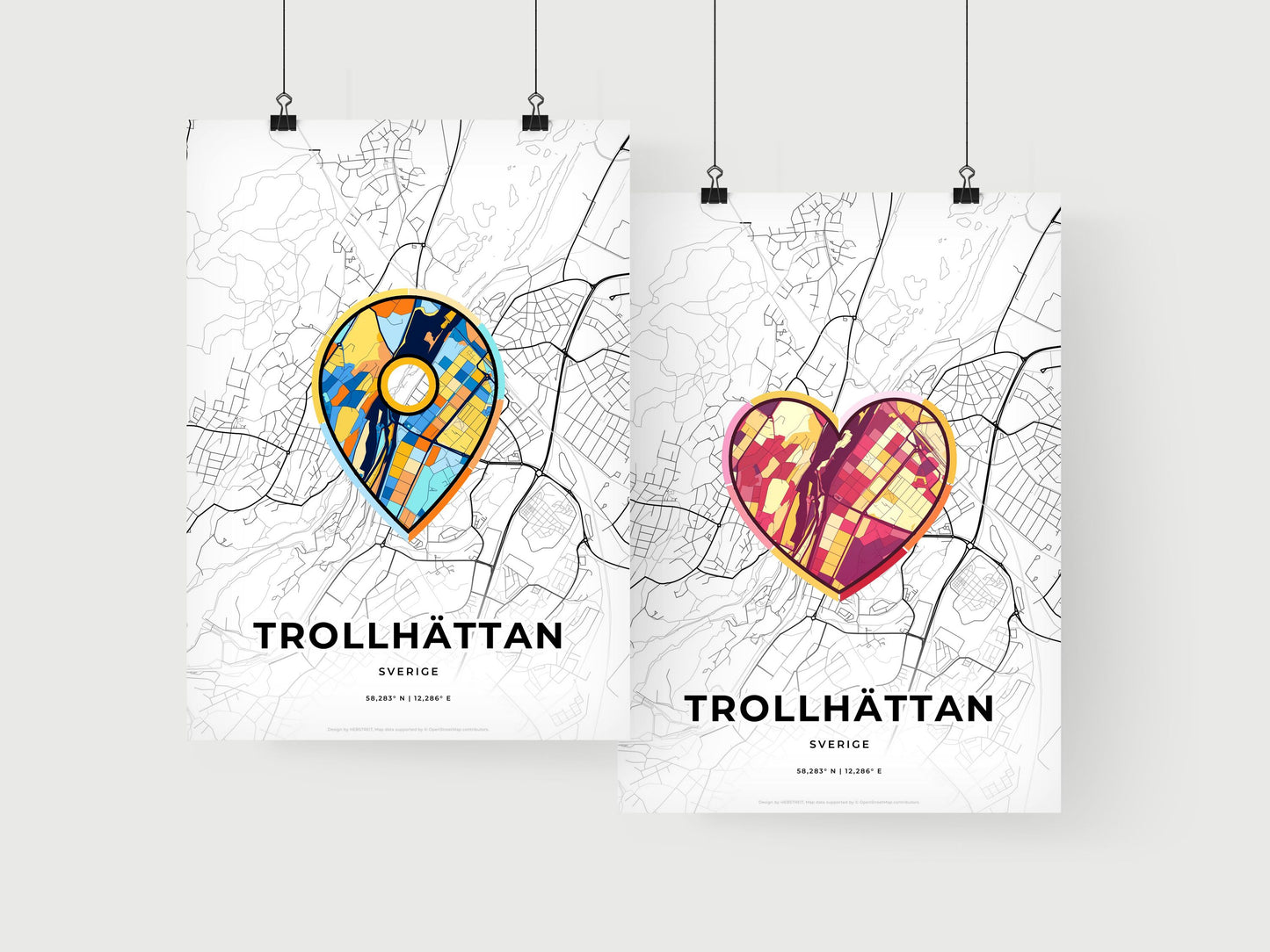 Trollhättan Sweden art print for couples