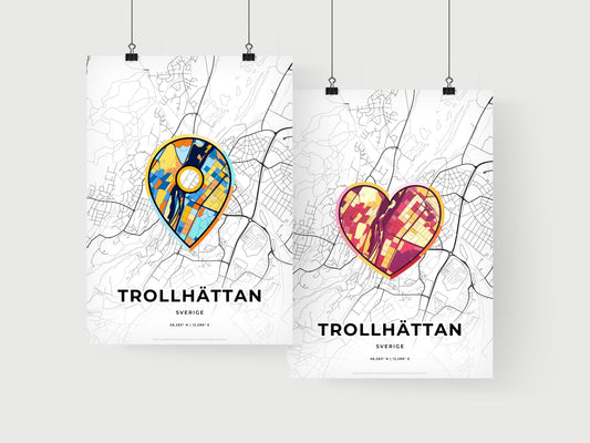 Trollhättan Sweden art print for couples