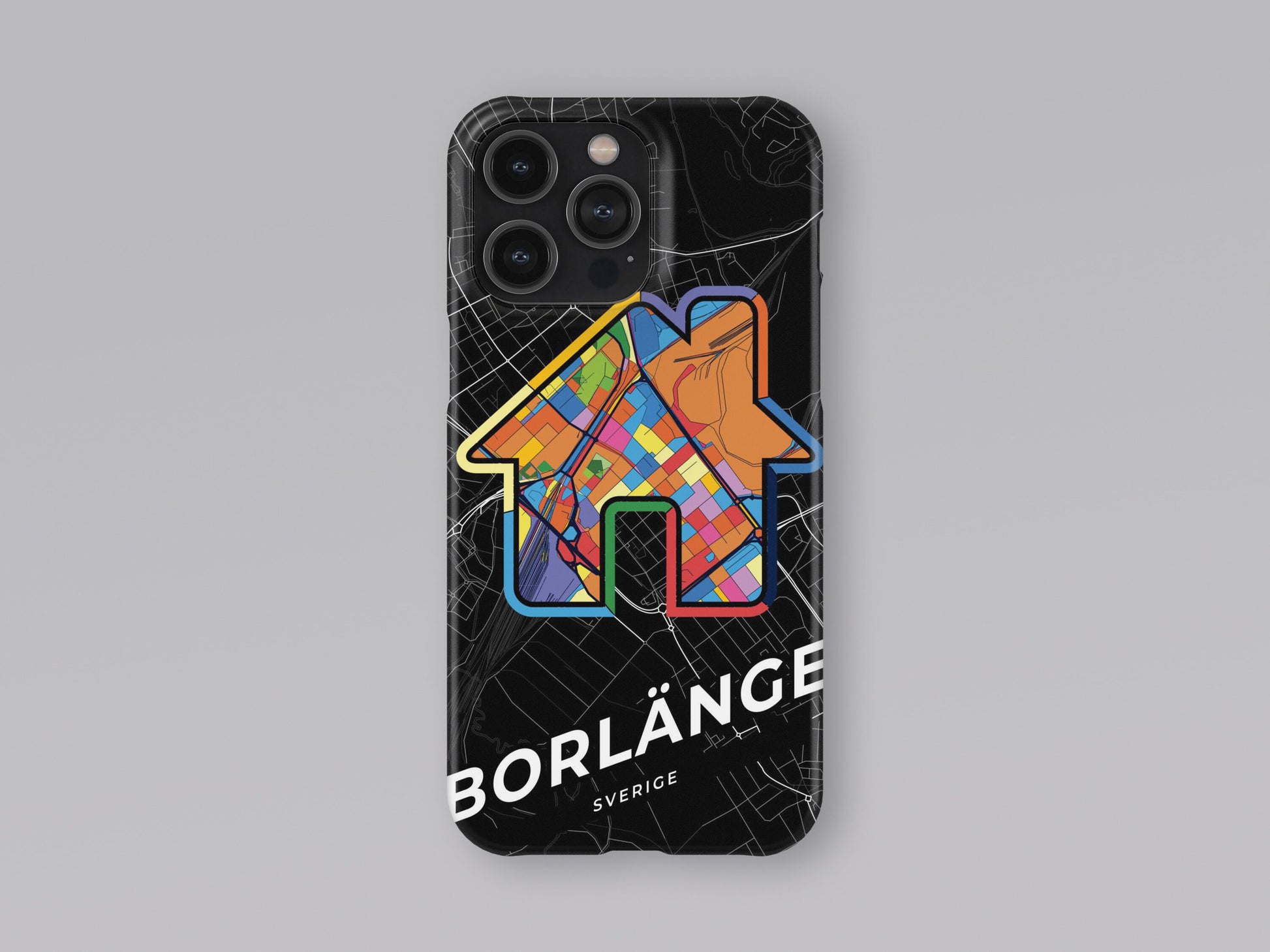 Borlänge Sweden slim phone case with colorful icon. Birthday, wedding or housewarming gift. Couple match cases. 3