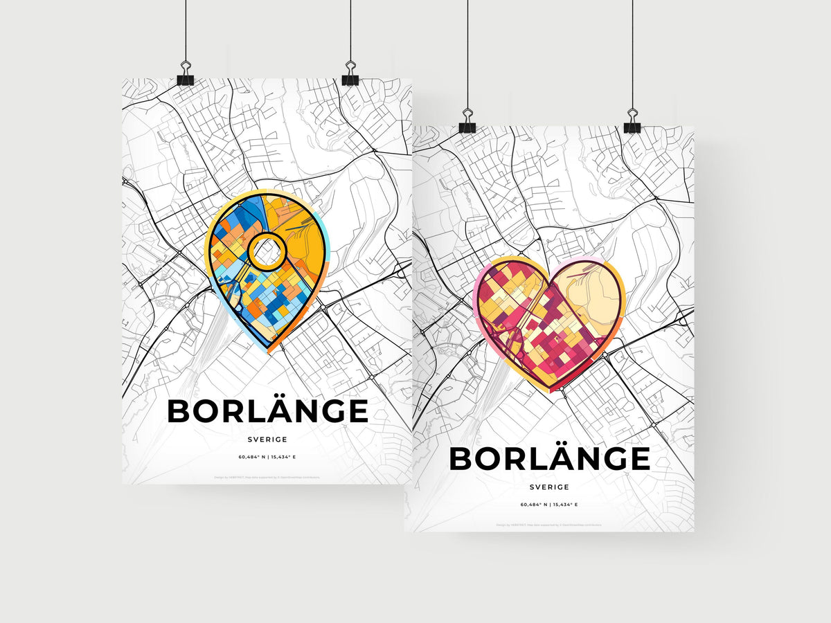 Borlänge Sweden art print for couples
