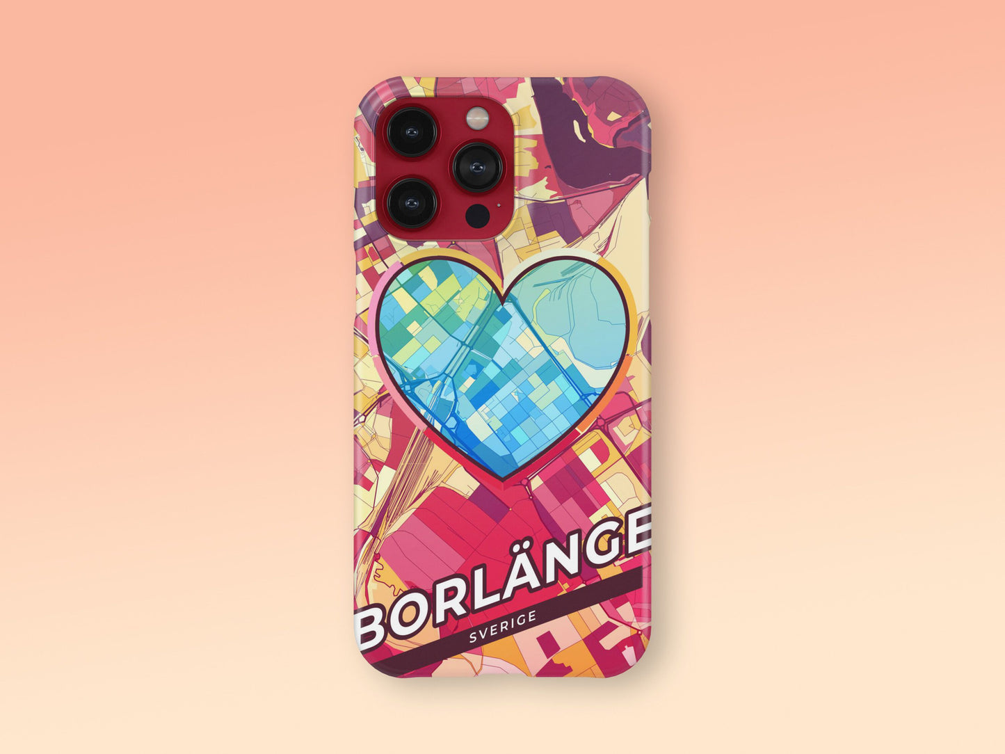 Borlänge Sweden slim phone case with colorful icon. Birthday, wedding or housewarming gift. Couple match cases. 2