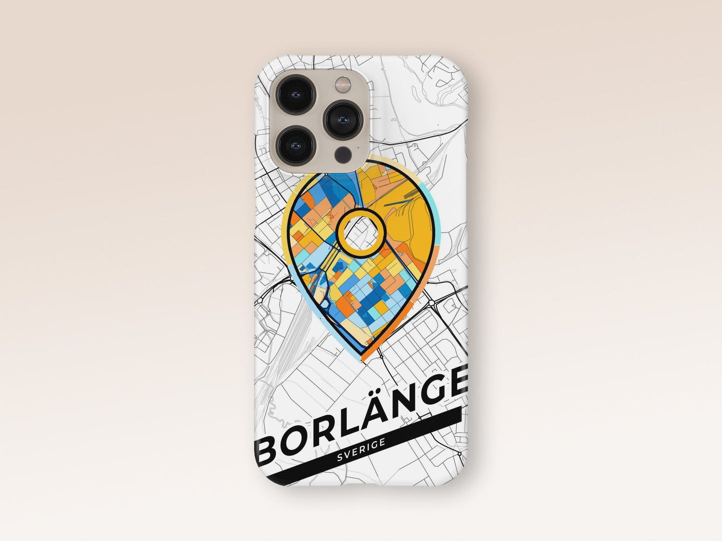 Borlänge Sweden slim phone case with colorful icon. Birthday, wedding or housewarming gift. Couple match cases. 1