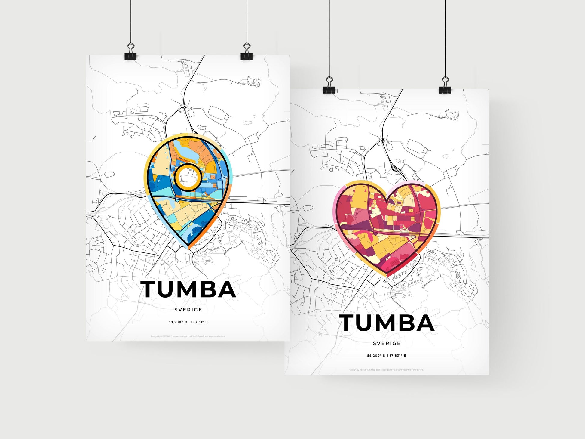Tumba Sweden art print for couples