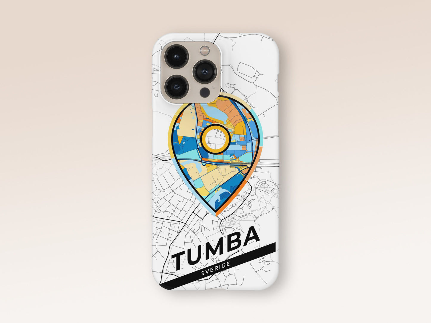 Tumba Sweden slim phone case with colorful icon 1