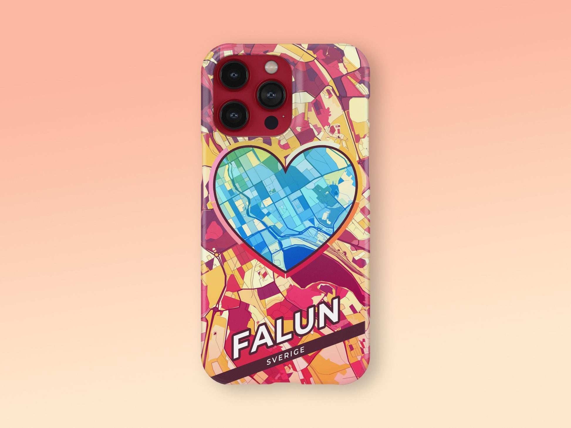 Falun Sweden slim phone case with colorful icon. Birthday, wedding or housewarming gift. Couple match cases. 2