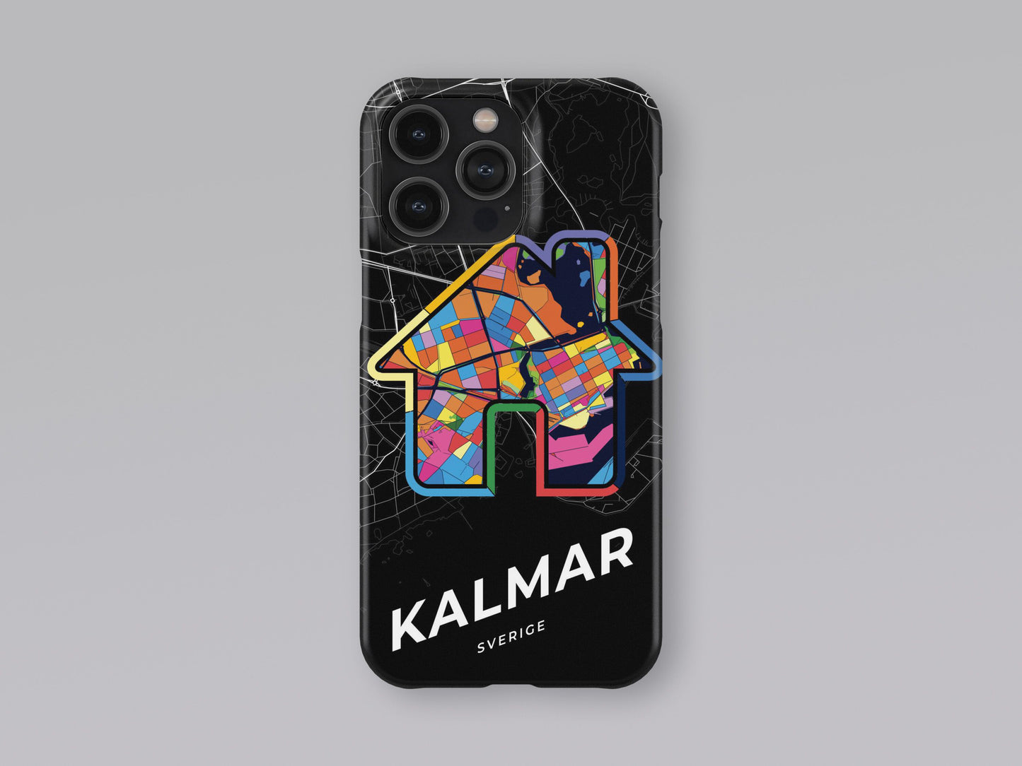 Kalmar Sweden slim phone case with colorful icon. Birthday, wedding or housewarming gift. Couple match cases. 3