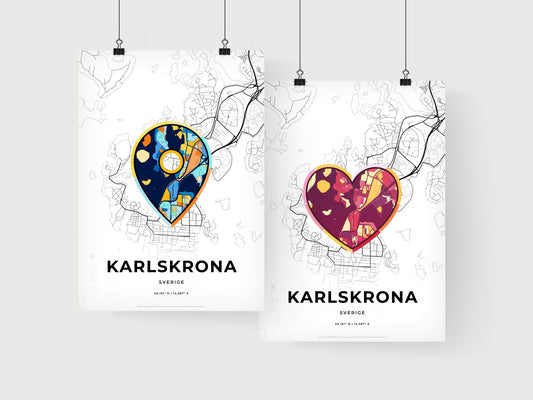 Karlskrona Sweden art print for couples