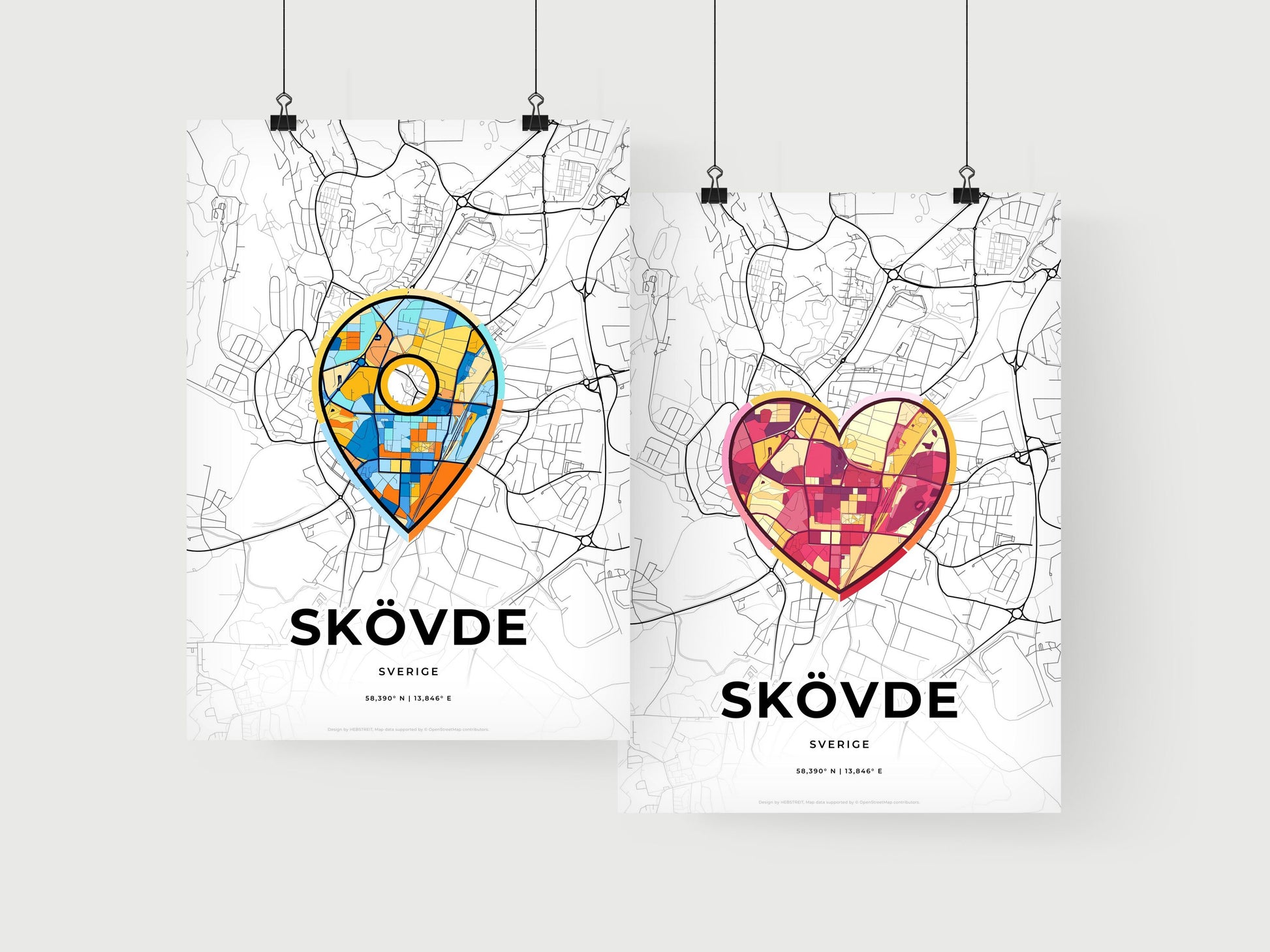 Skövde Sweden art print for couples