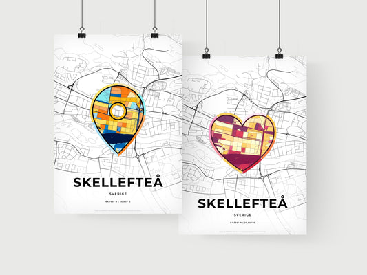 Skellefteå Sweden art print for couples