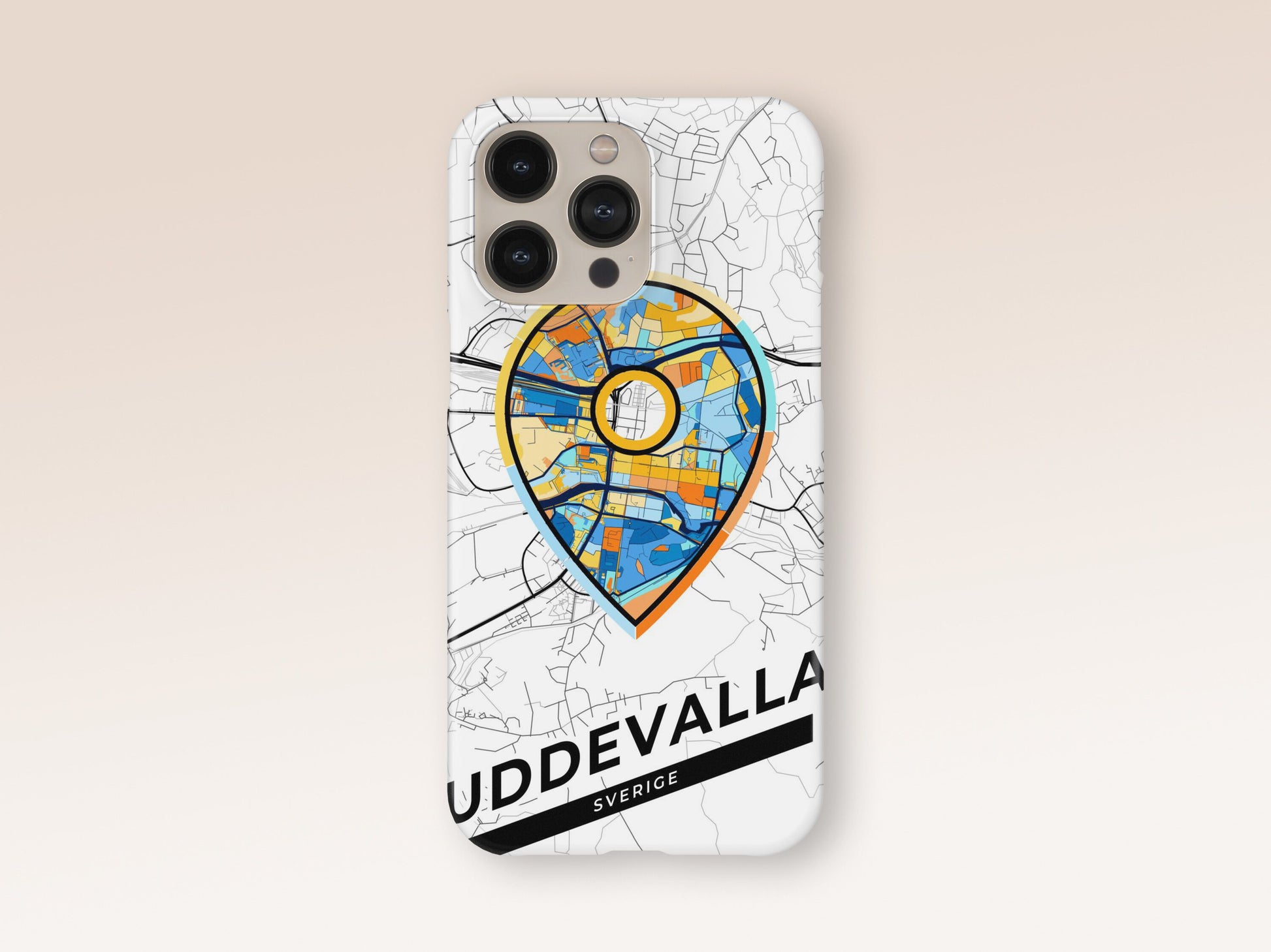 Uddevalla Sweden slim phone case with colorful icon. Birthday, wedding or housewarming gift. Couple match cases. 1
