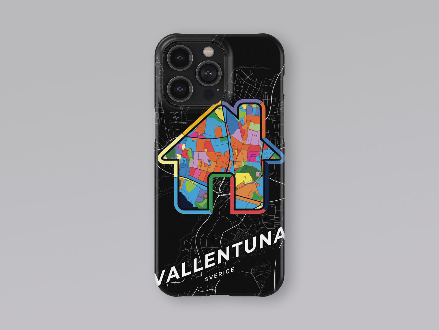 Vallentuna Sweden slim phone case with colorful icon 3