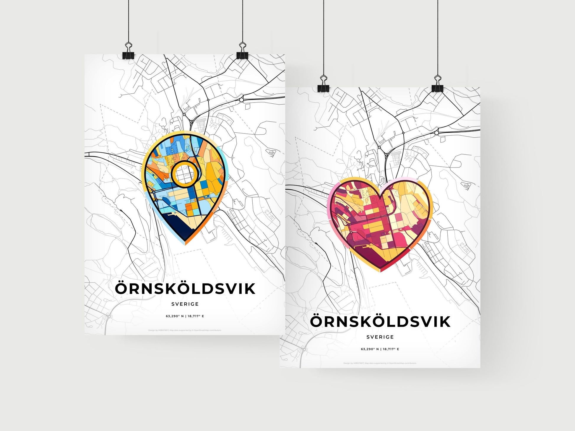 Örnsköldsvik Sweden art print for couples