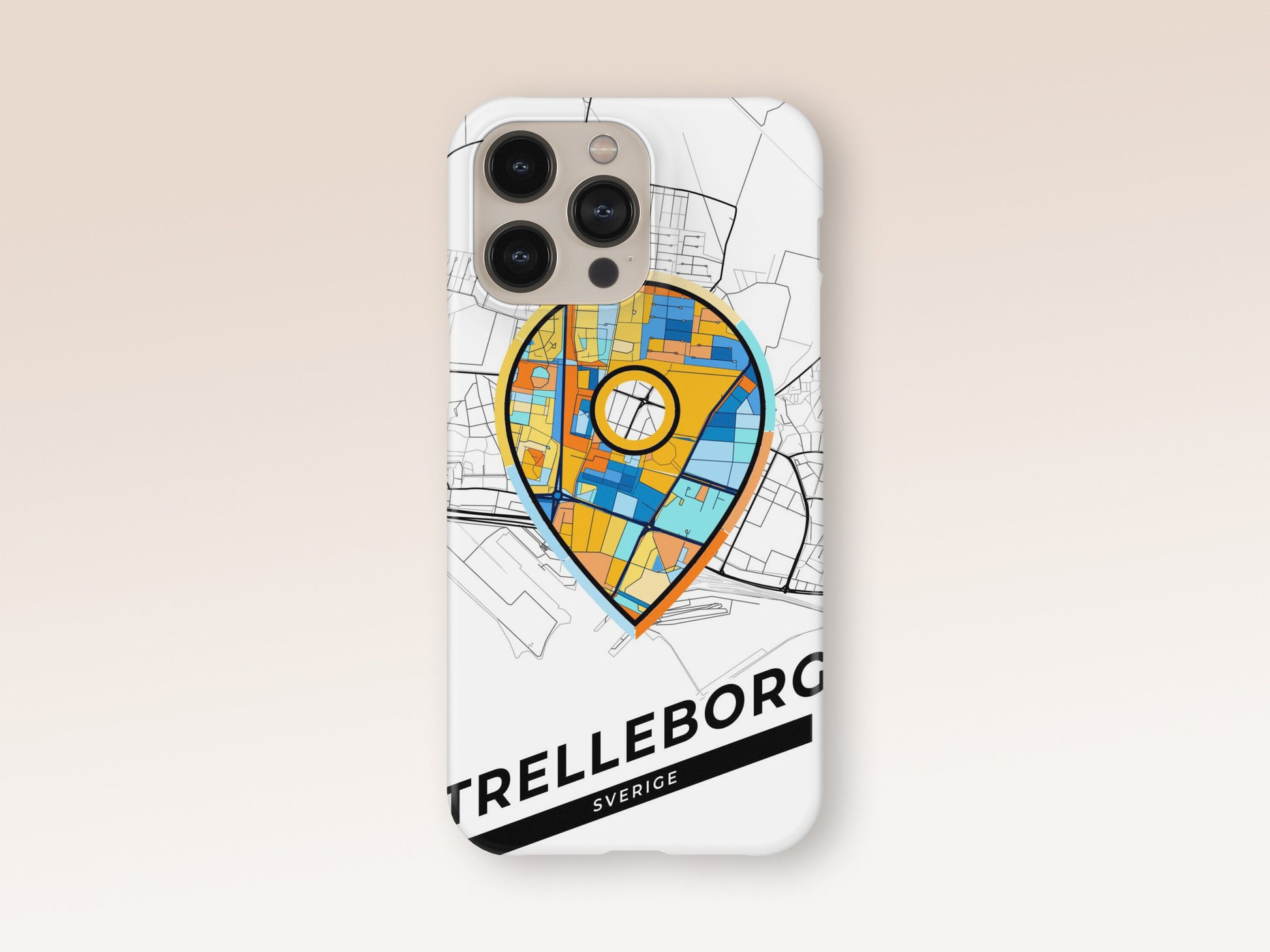 Trelleborg Sweden slim phone case with colorful icon 1