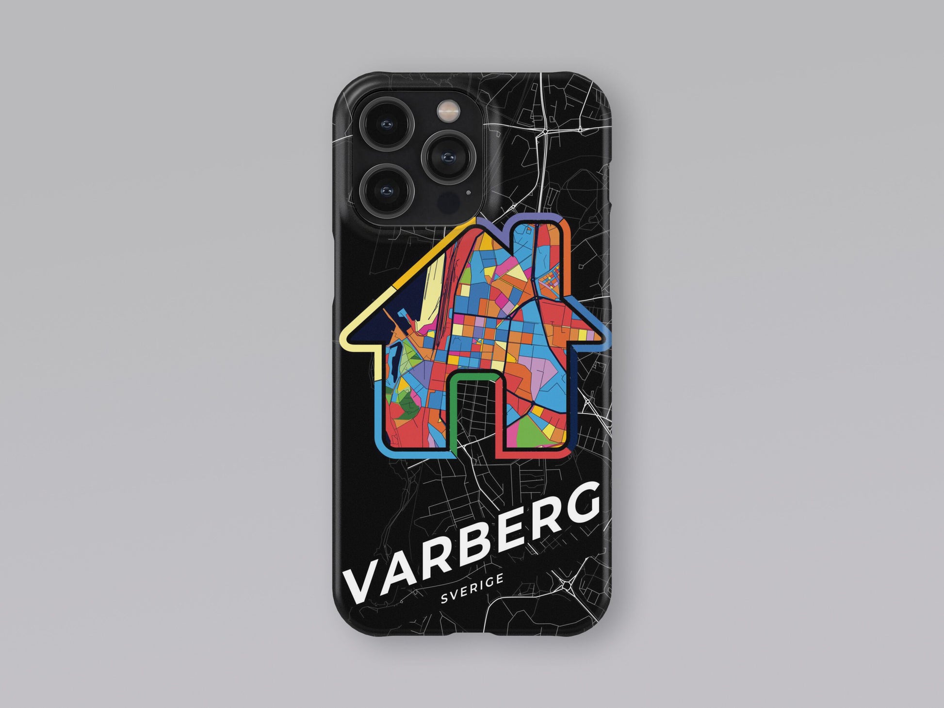 Varberg Sweden slim phone case with colorful icon 3