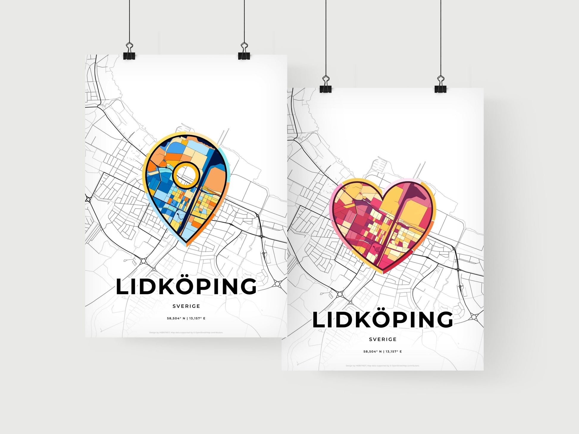 Lidköping Sweden art print for couples