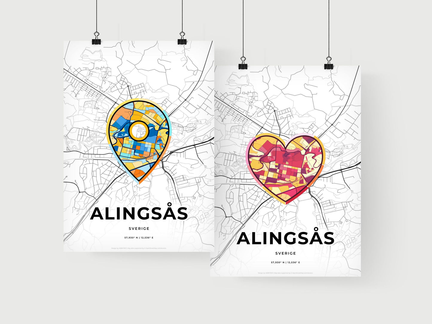 Alingsås Sweden art print for couples