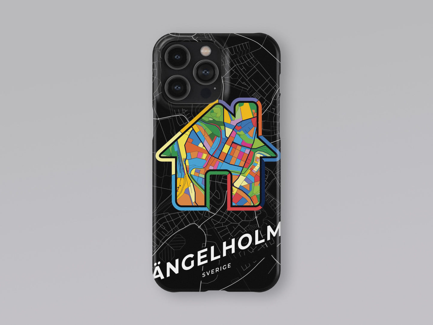 Ängelholm Sweden slim phone case with colorful icon. Birthday, wedding or housewarming gift. Couple match cases. 3