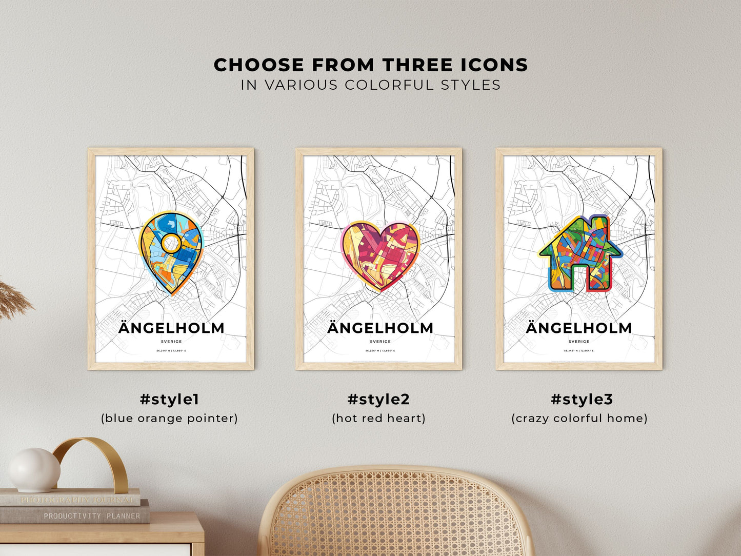 Ängelholm Sweden maps with colorful icons