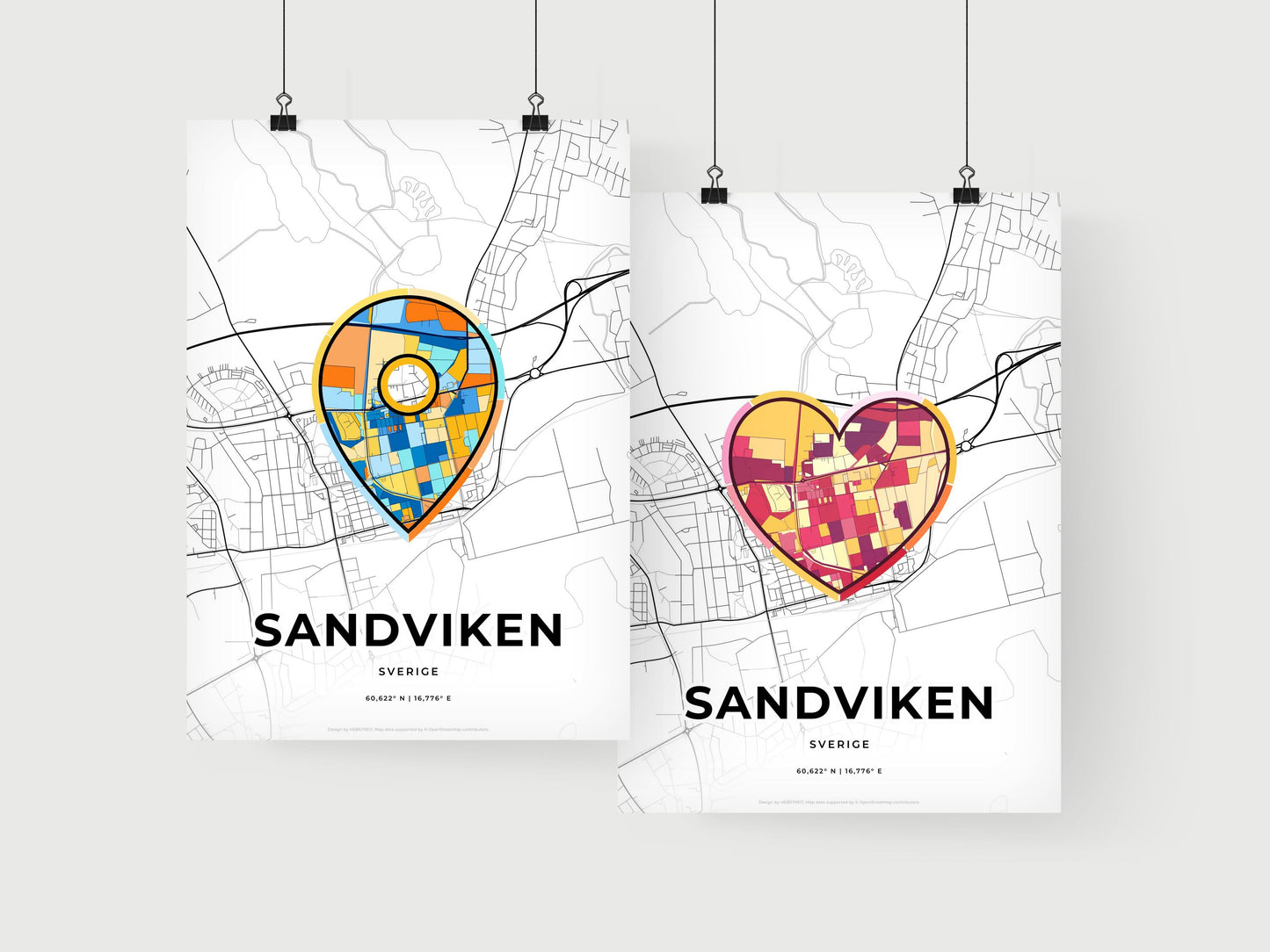 Sandviken Sweden art print for couples