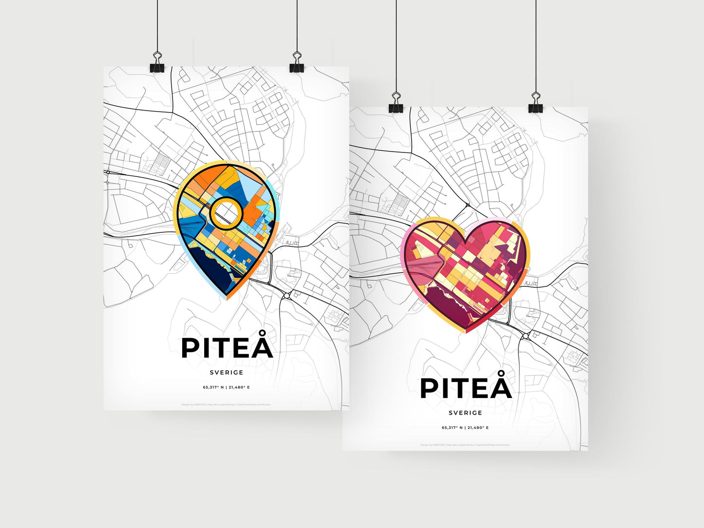 Piteå Sweden art print for couples