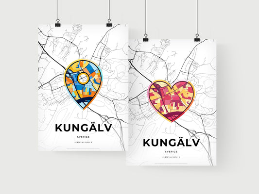 Kungälv Sweden art print for couples