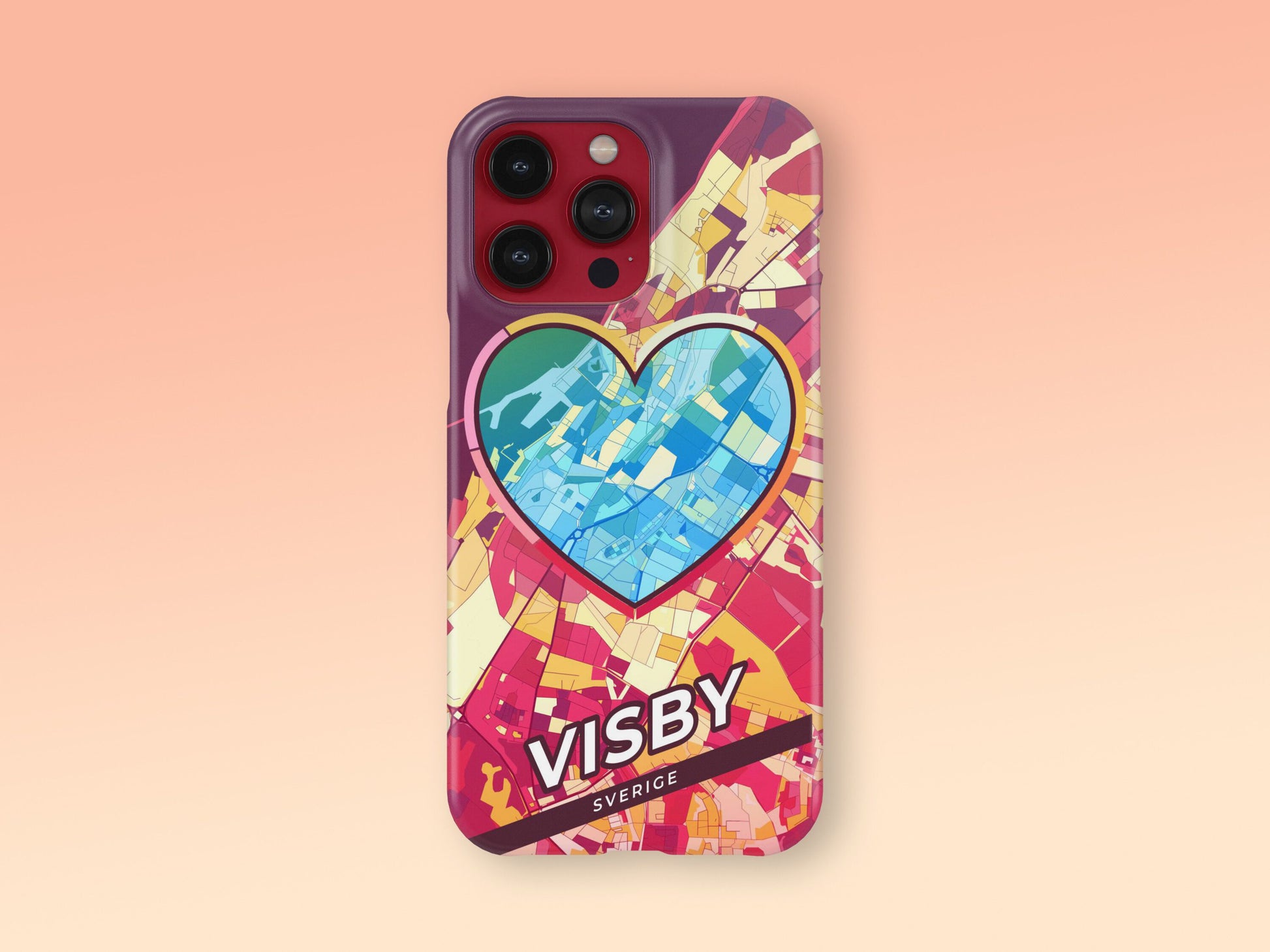 Visby Sweden slim phone case with colorful icon 2