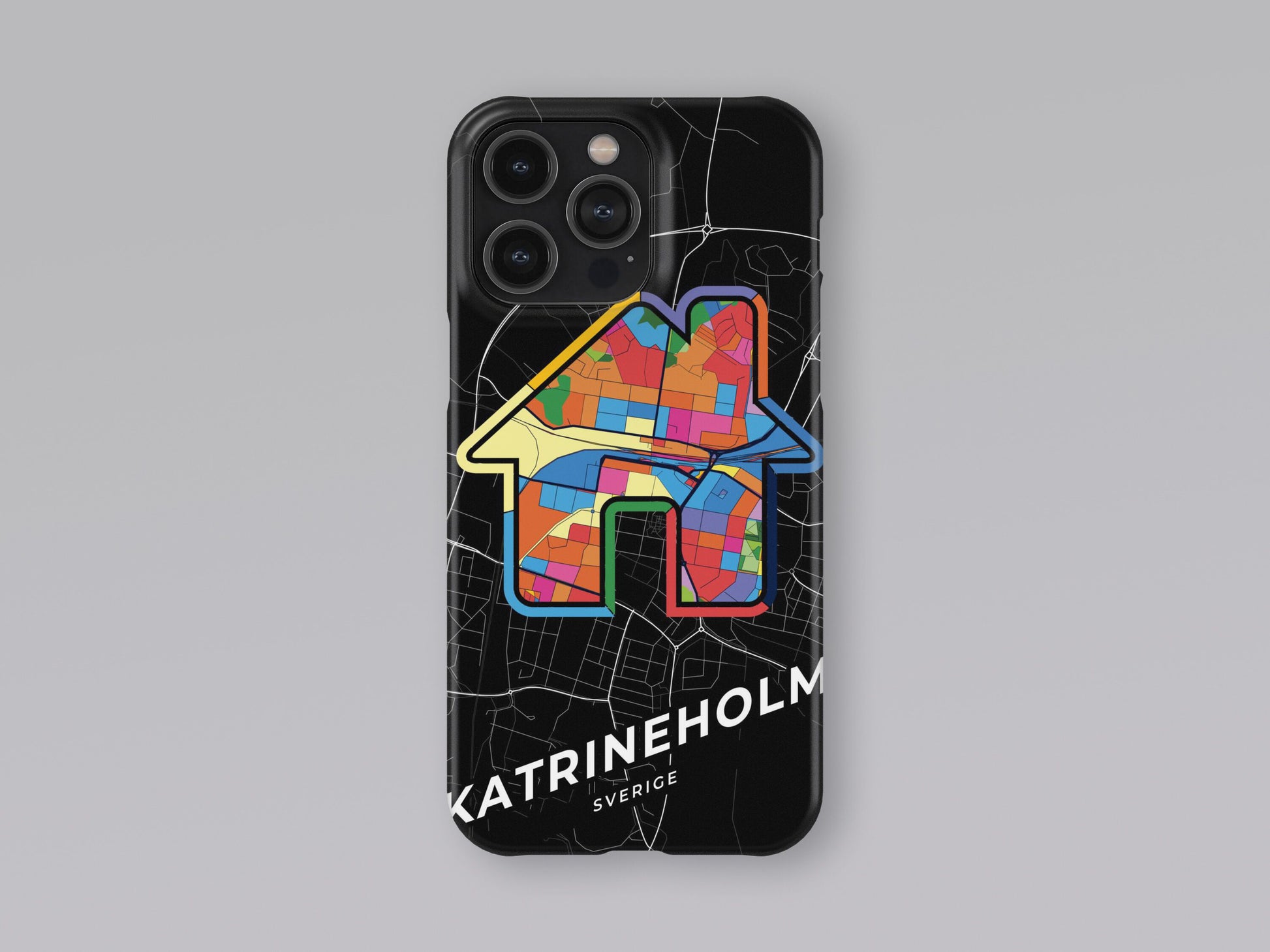 Katrineholm Sweden slim phone case with colorful icon. Birthday, wedding or housewarming gift. Couple match cases. 3