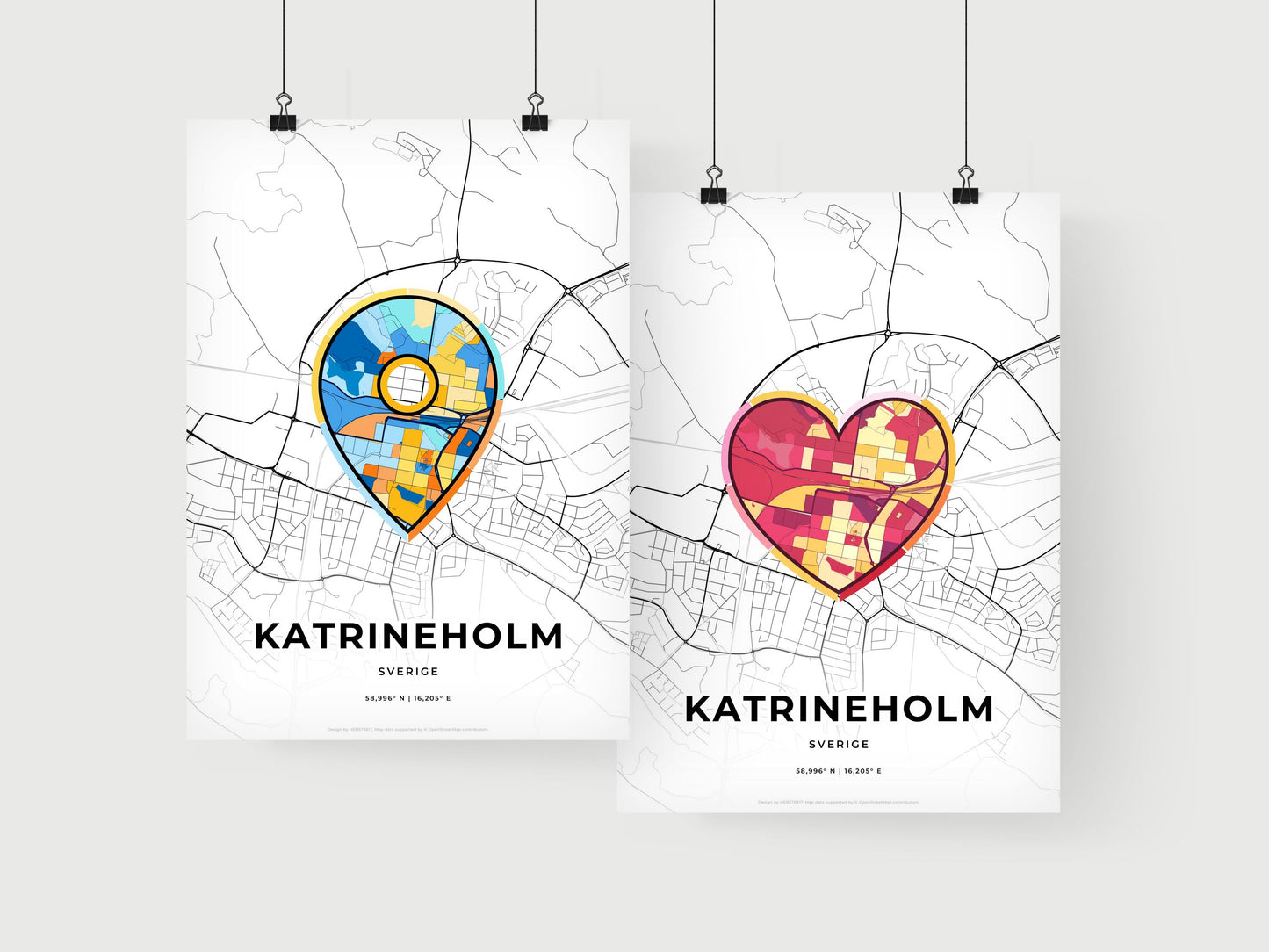 Katrineholm Sweden art print for couples