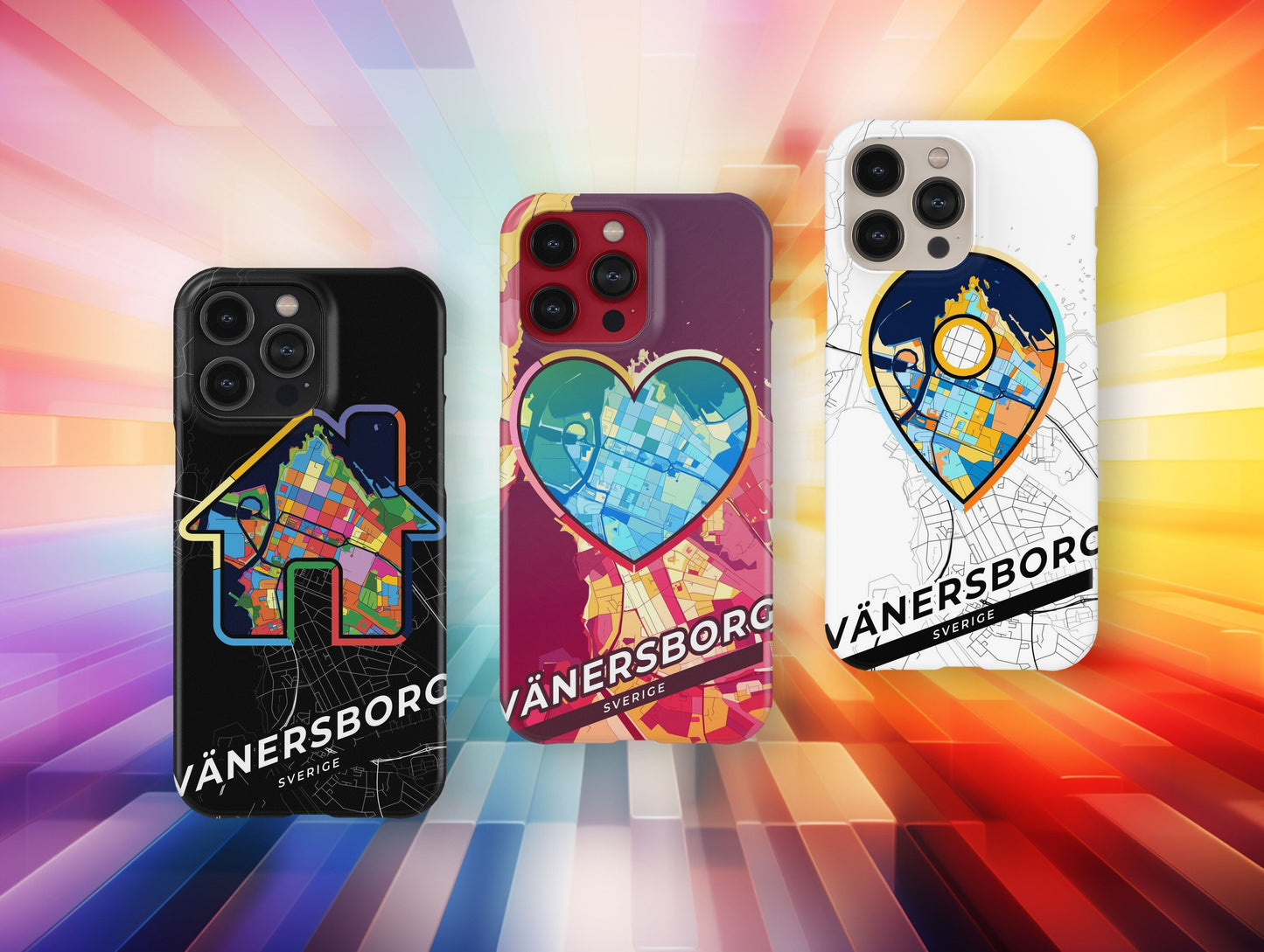 Vänersborg Sweden slim phone case with colorful icon